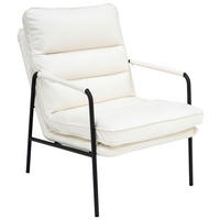 SESSEL Lederlook Weiß    - Schwarz/Weiß, MODERN, Textil/Metall (58,5/85/82cm) - MID.YOU