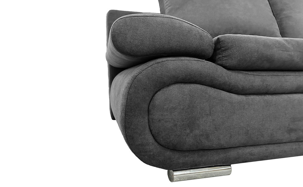 SCHLAFSOFA in Jacquard Anthrazit  - Chromfarben/Anthrazit, Design, Textil (200/78/90cm) - Venda