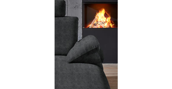 WOHNLANDSCHAFT in Velours Anthrazit - Anthrazit/Schwarz, Design, Textil/Metall (208/344/180cm) - Dieter Knoll
