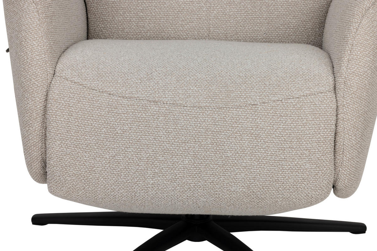 RELAXSESSEL Webstoff    - Beige/Schwarz, Design, Holz/Textil (77/112/86cm) - Livetastic