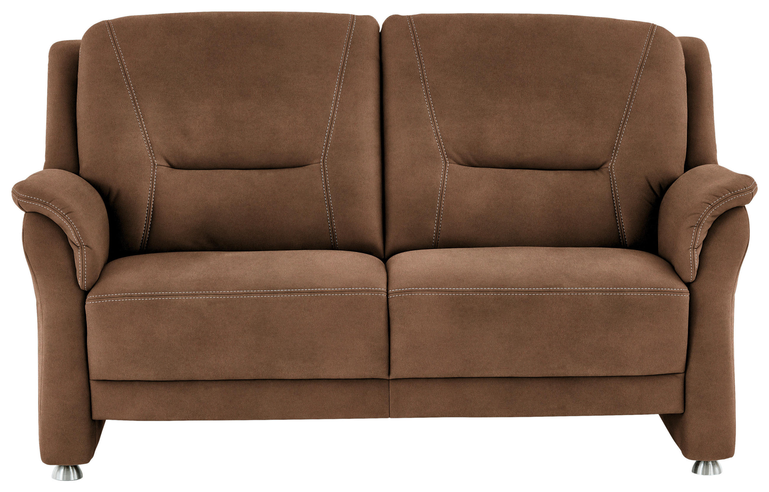 2,5-SITZER in Mikrofaser Hellbraun  - Hellbraun/Beige, Konventionell, Textil/Metall (172/100/89cm) - Beldomo Comfort