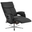 RELAXSESSEL in Leder Anthrazit  - Edelstahlfarben/Anthrazit, Design, Leder/Metall (70/124/85cm) - Cantus