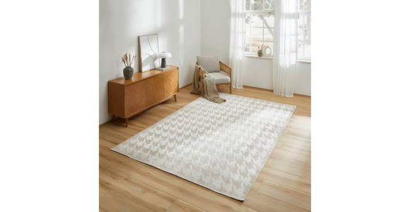 WEBTEPPICH 160/230 cm Houndstooth Allover  - Beige, Design, Textil (160/230cm) - Dieter Knoll