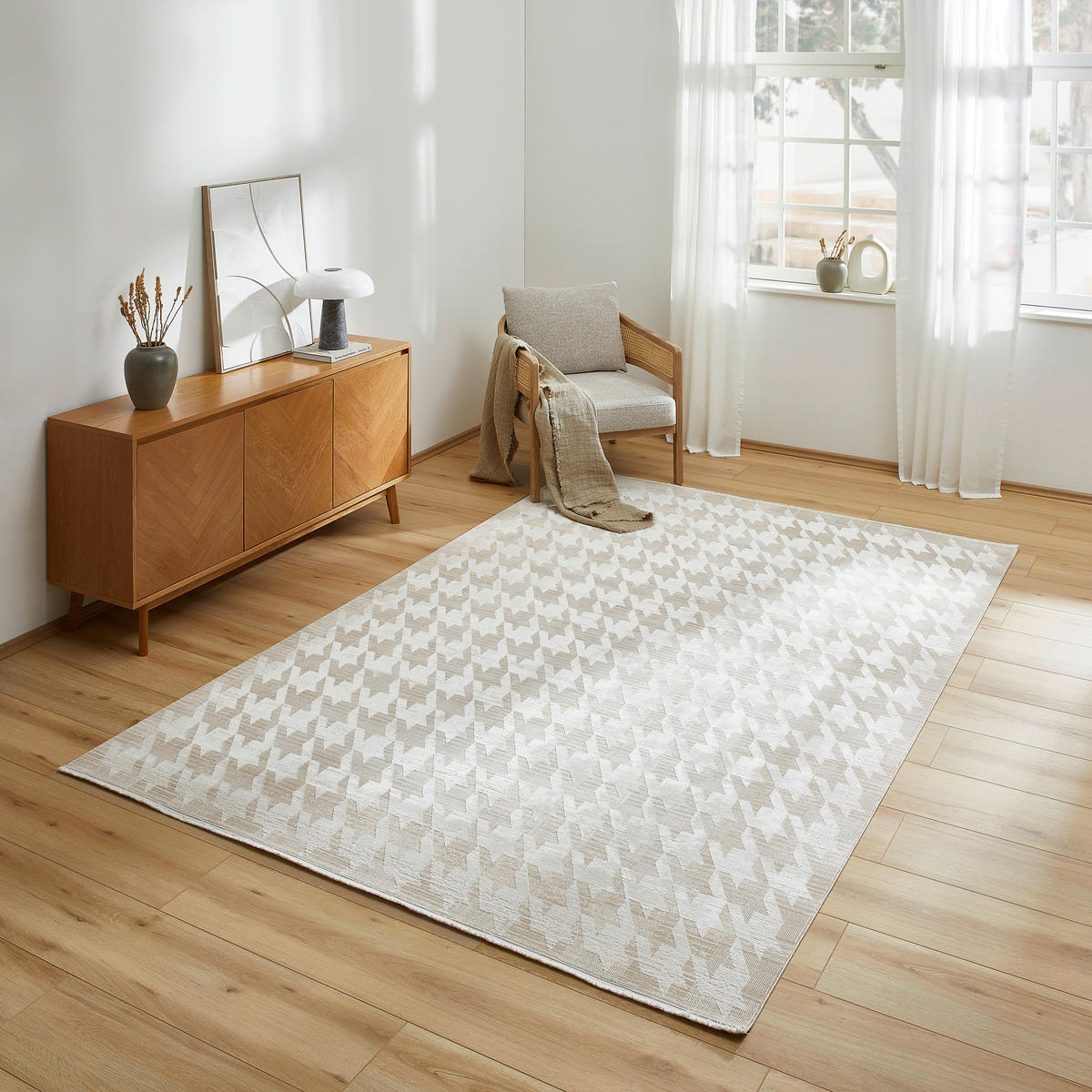 SZŐTT SZŐNYEG  Houndstooth Allover  - bézs, Design, textil (160/230cm) - Dieter Knoll
