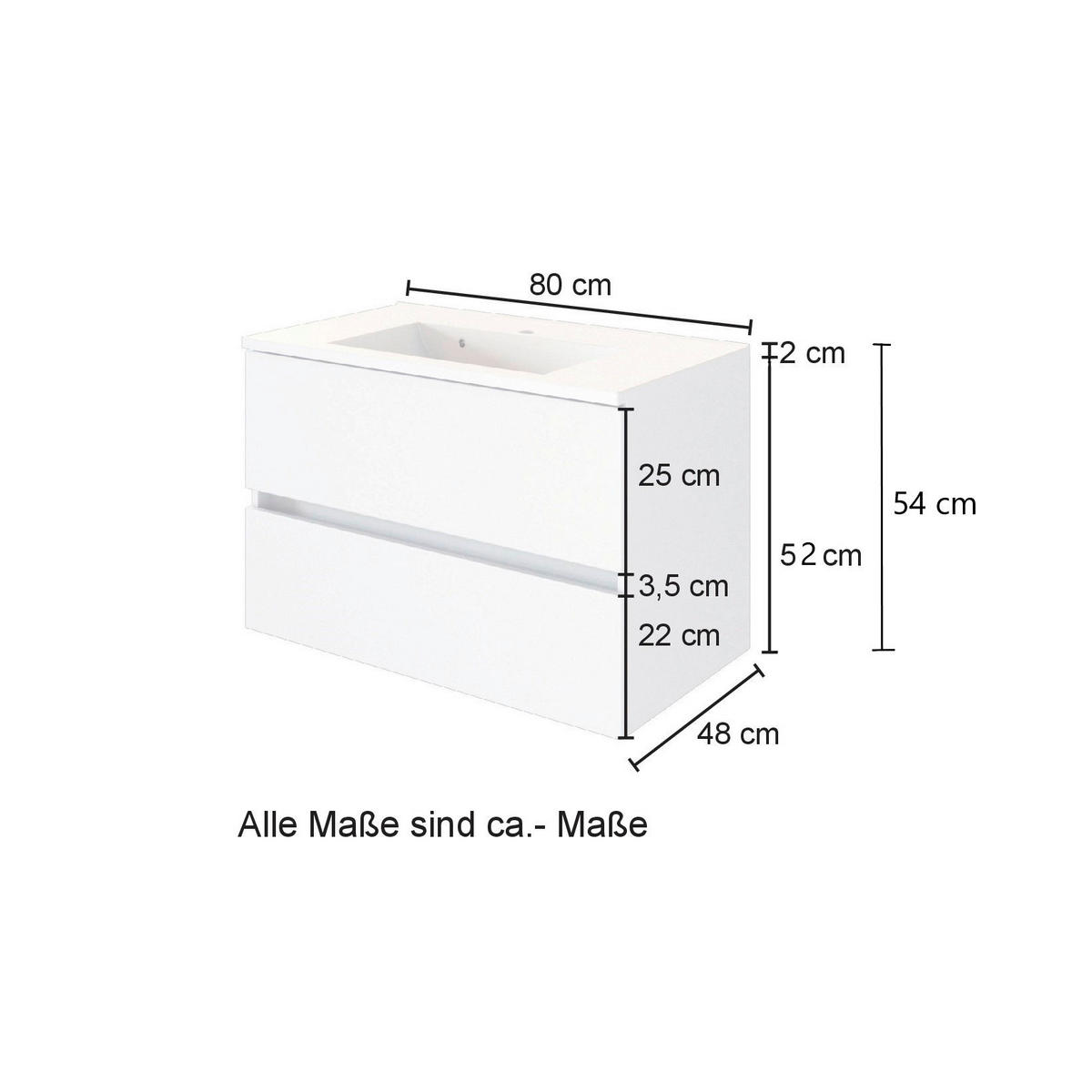 BADEZIMMER  in 120 cm  - Weiss/Eichefarben, Konventionell, Glas/Holzwerkstoff (120cm) - Held