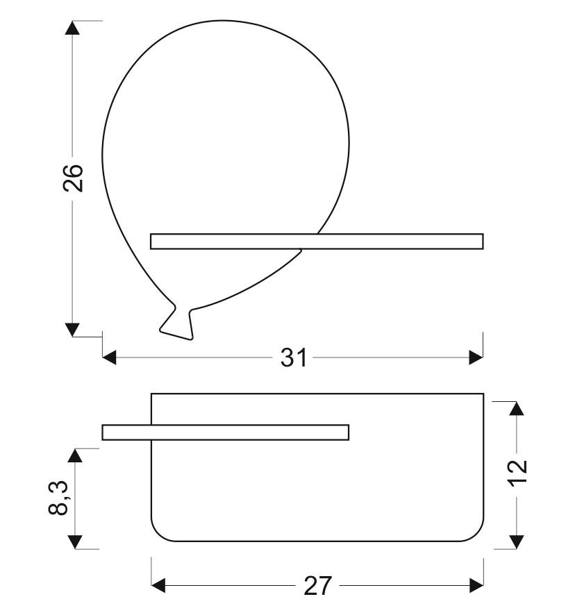 WANDLEUCHTE Ballon 31/12/26 cm   - Goldfarben, KONVENTIONELL, Holz/Holzwerkstoff (31/12/26cm)