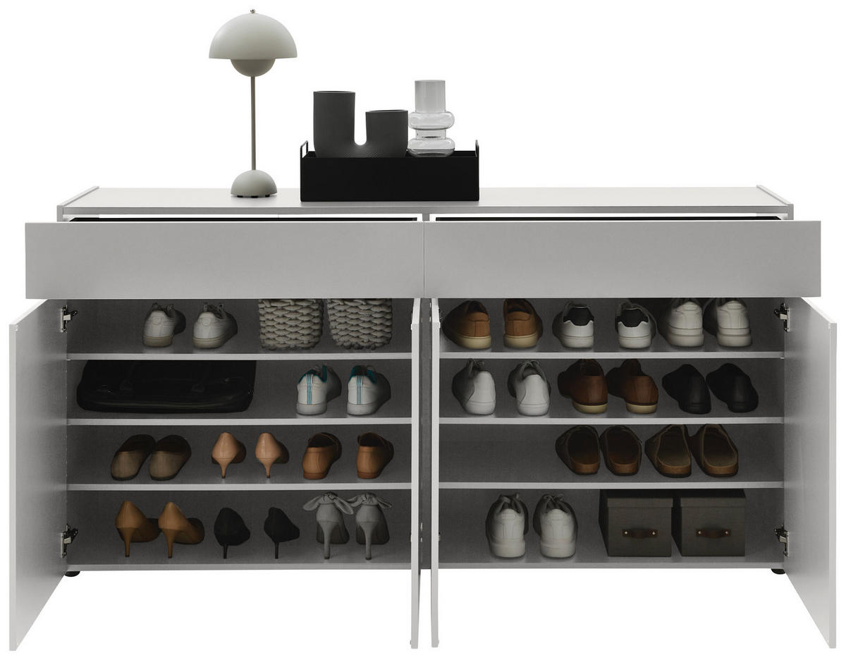 SCHUHSCHRANK  in 180/92/40 cm  - Kaschmir/Schwarz, Design, Holzwerkstoff/Kunststoff (180/92/40cm) - Voleo