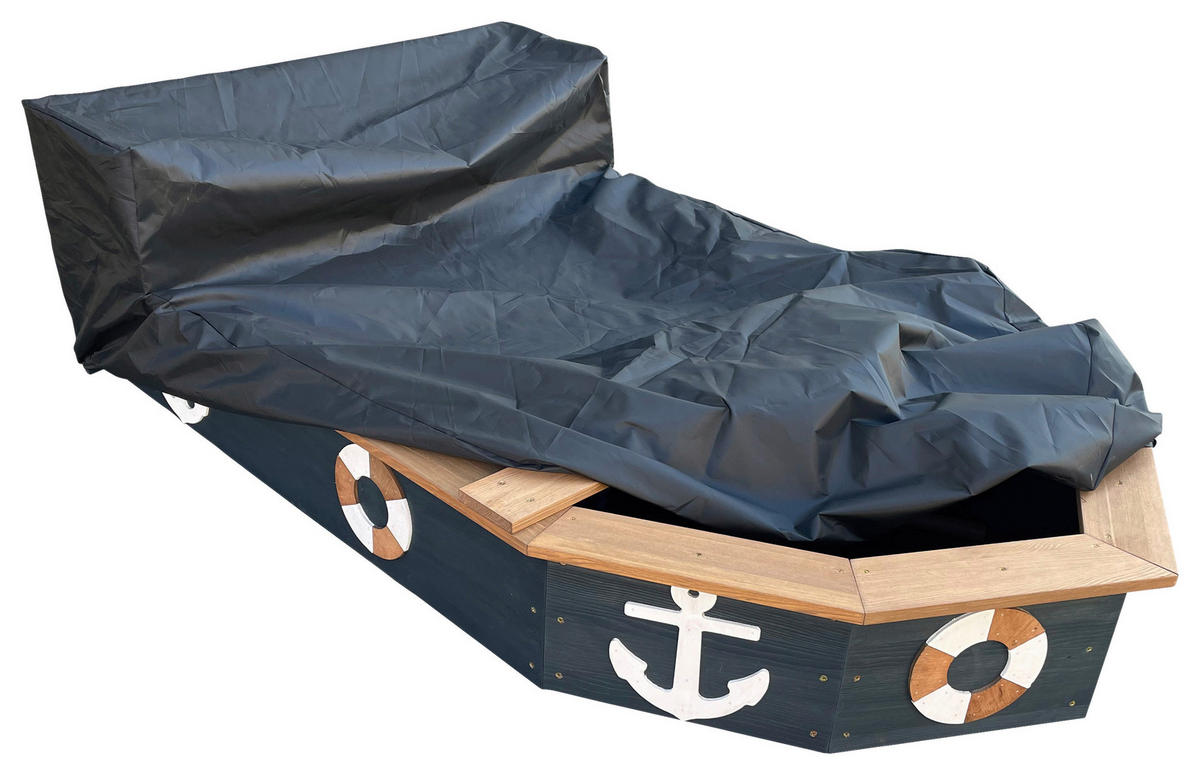 SANDKASTEN  - Anthrazit/Braun, KONVENTIONELL, Holz (153/100/90cm) - Ambia Garden