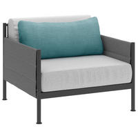 LOUNGESESSEL Anthrazit, Petrol, Hellgrau Aluminium  - Anthrazit/Petrol, Design, Textil/Metall (93/73/91cm) - Lomoco