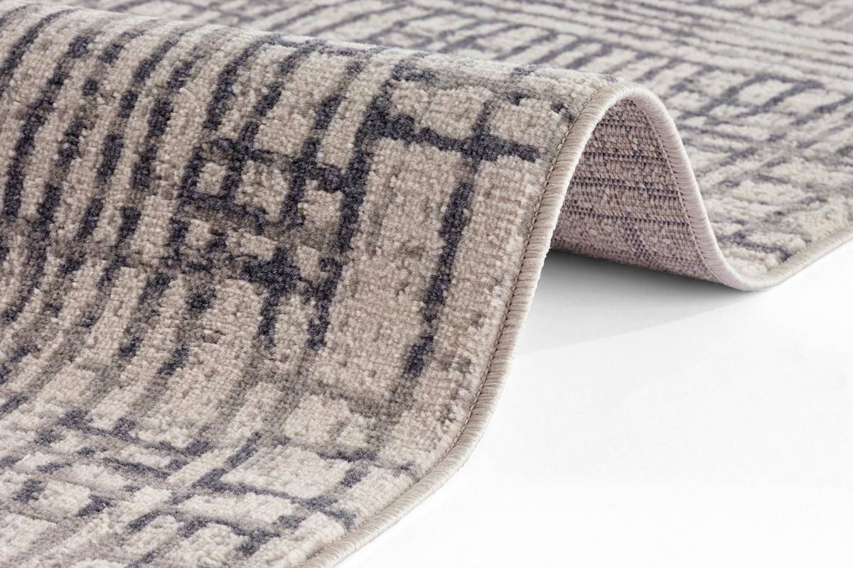 FLACHWEBETEPPICH 160/235 cm Terrain Creme, Grau  - Creme/Grau, Design, Kunststoff/Textil (160/235cm)