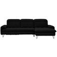 ECKSOFA in Webstoff Schwarz  - Schwarz, LIFESTYLE, Textil/Metall (310/180cm) - Valnatura