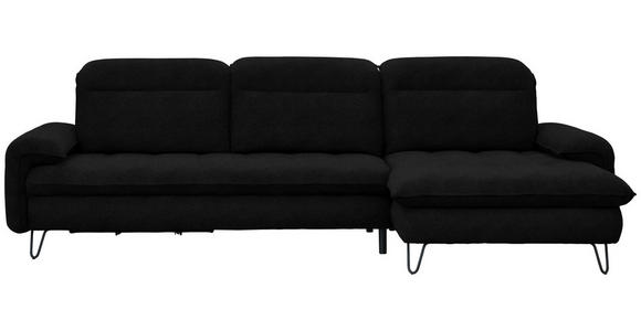 ECKSOFA in Webstoff Schwarz  - Schwarz, LIFESTYLE, Textil/Metall (310/180cm) - Valnatura