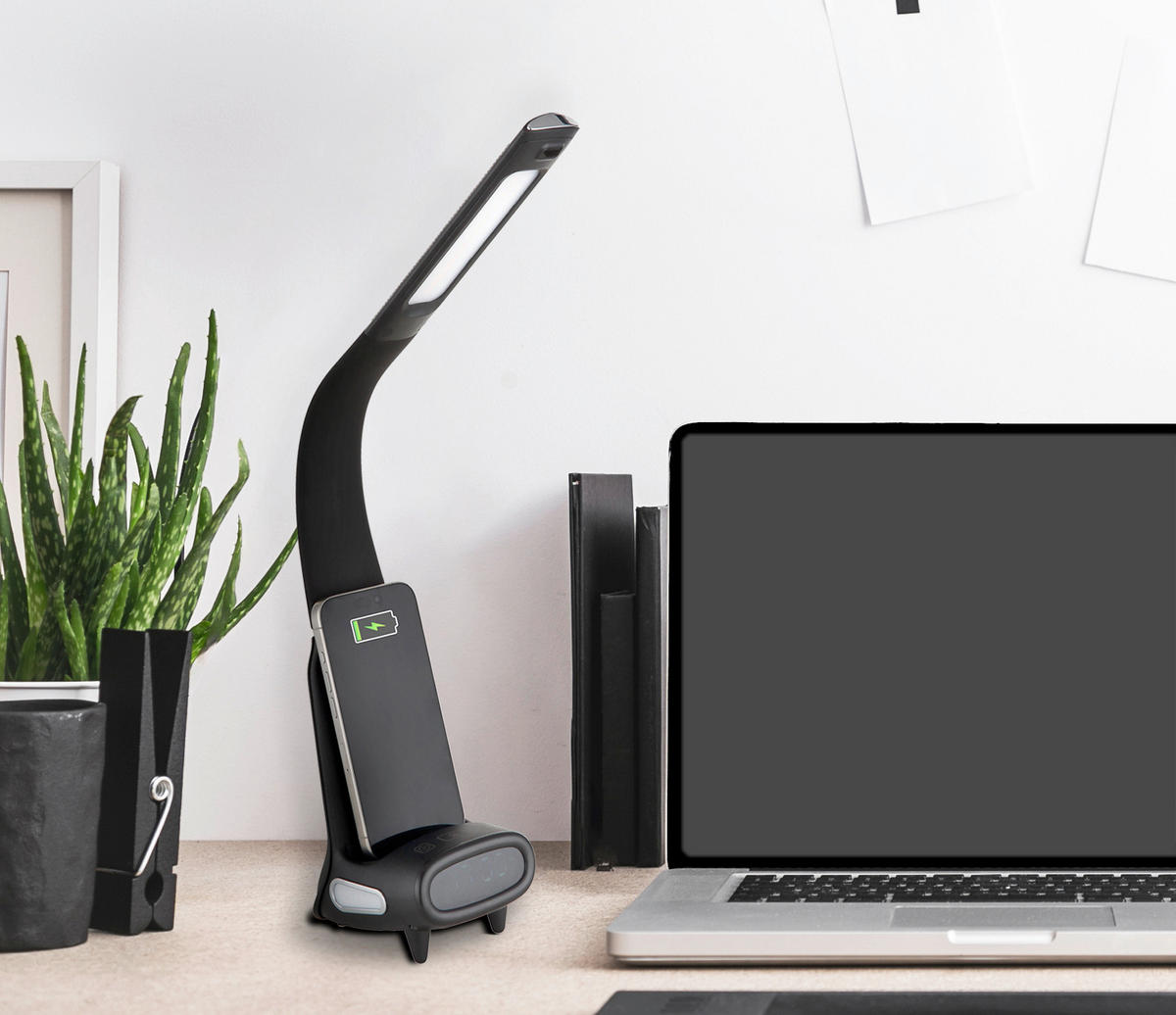 LED-TISCHLEUCHTE 25/10/50 cm   - Chromfarben/Schwarz, Design, Kunststoff (25/10/50cm) - Globo