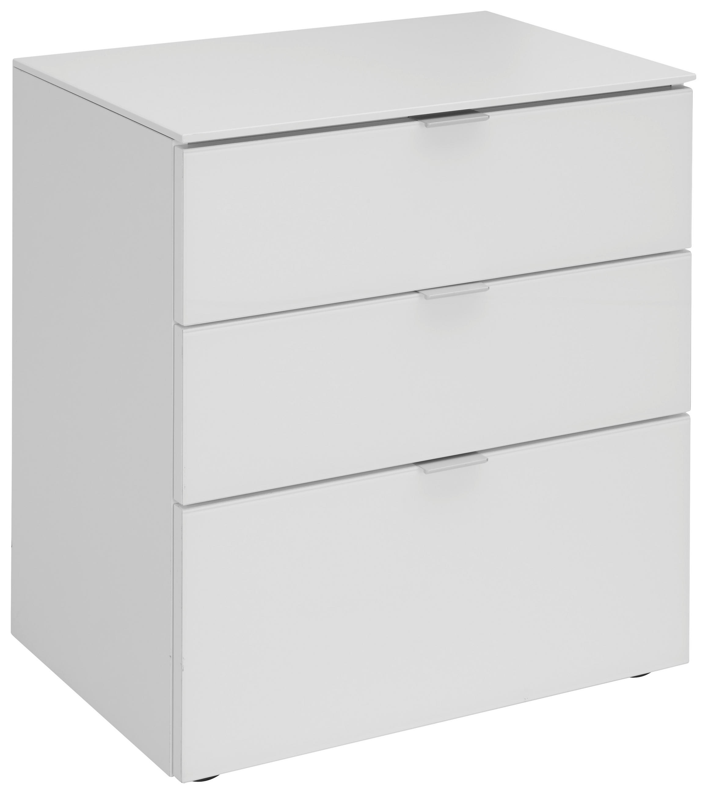 NOČNÝ STOLÍK, biela, 58/62.5/40 cm - čierna/biela, Design, kov/kompozitné drevo (58/62.5/40cm) - Moderano