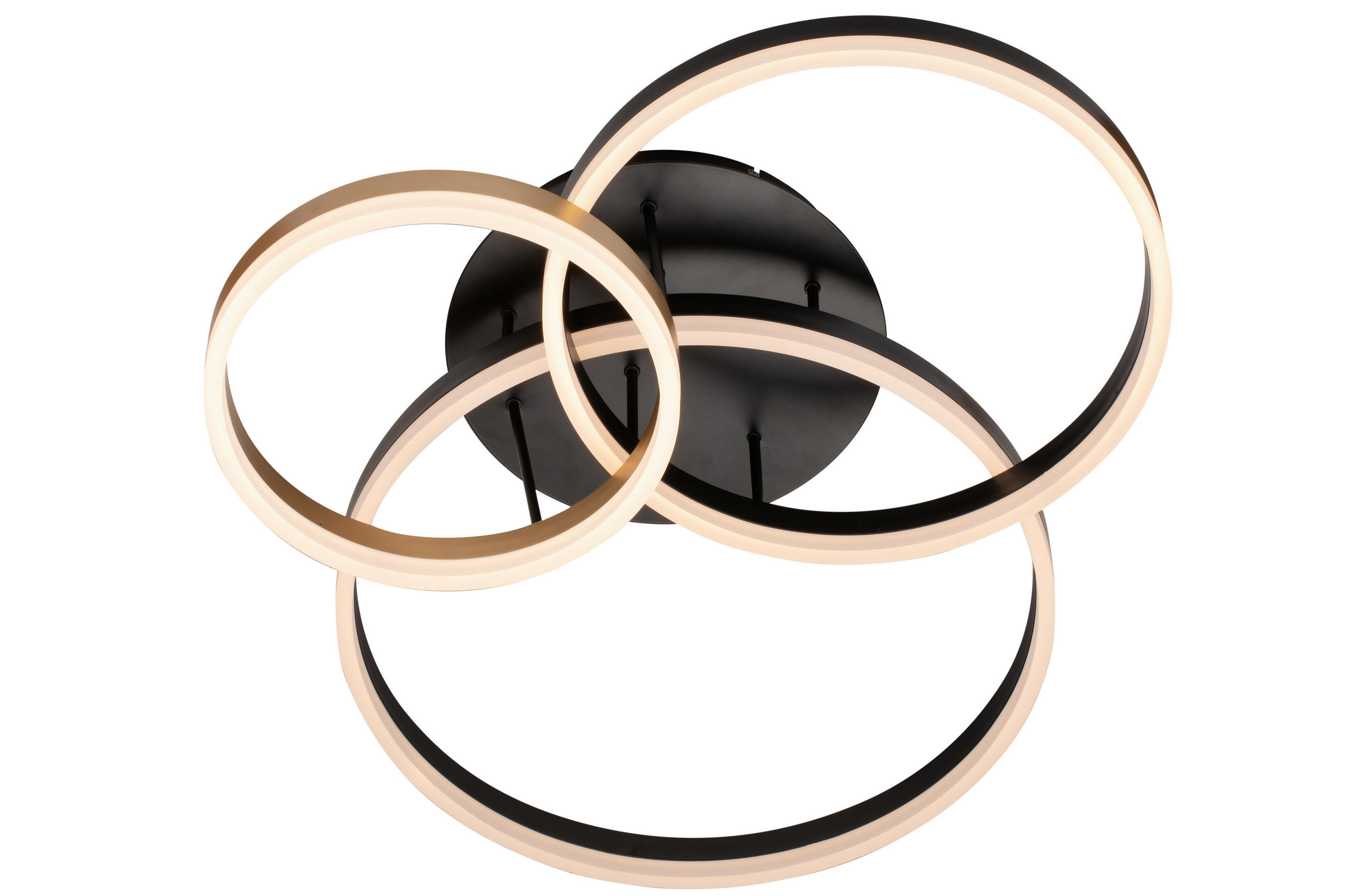 LED-DECKENLEUCHTE 77/62/21 cm   - Goldfarben/Schwarz, Design, Kunststoff/Metall (77/62/21cm) - Ambiente