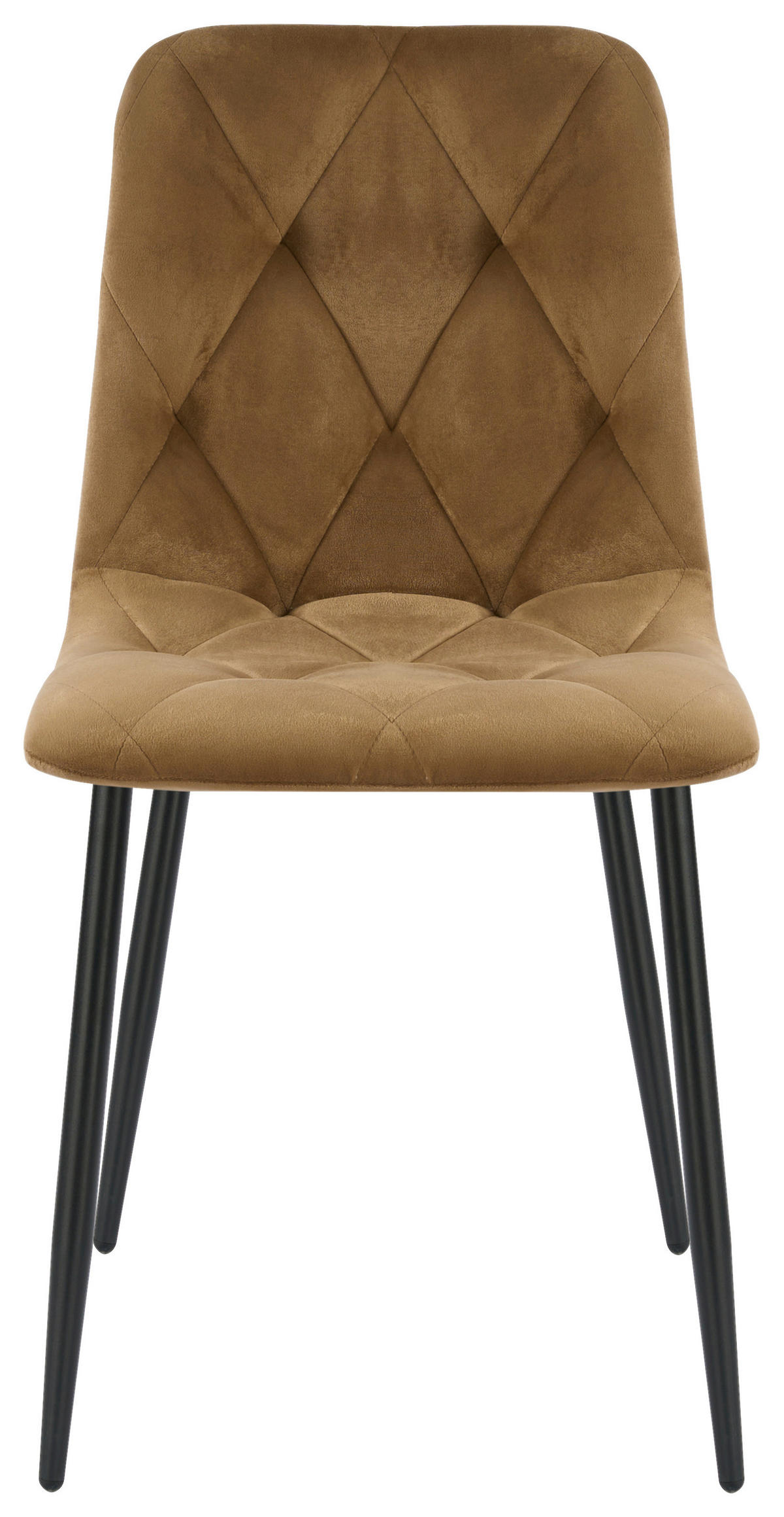 STUHL-SET 4 Stück  in Eisen Samt  - Schwarz/Braun, Design, Textil/Metall (44/86,5/56cm) - Boxxx