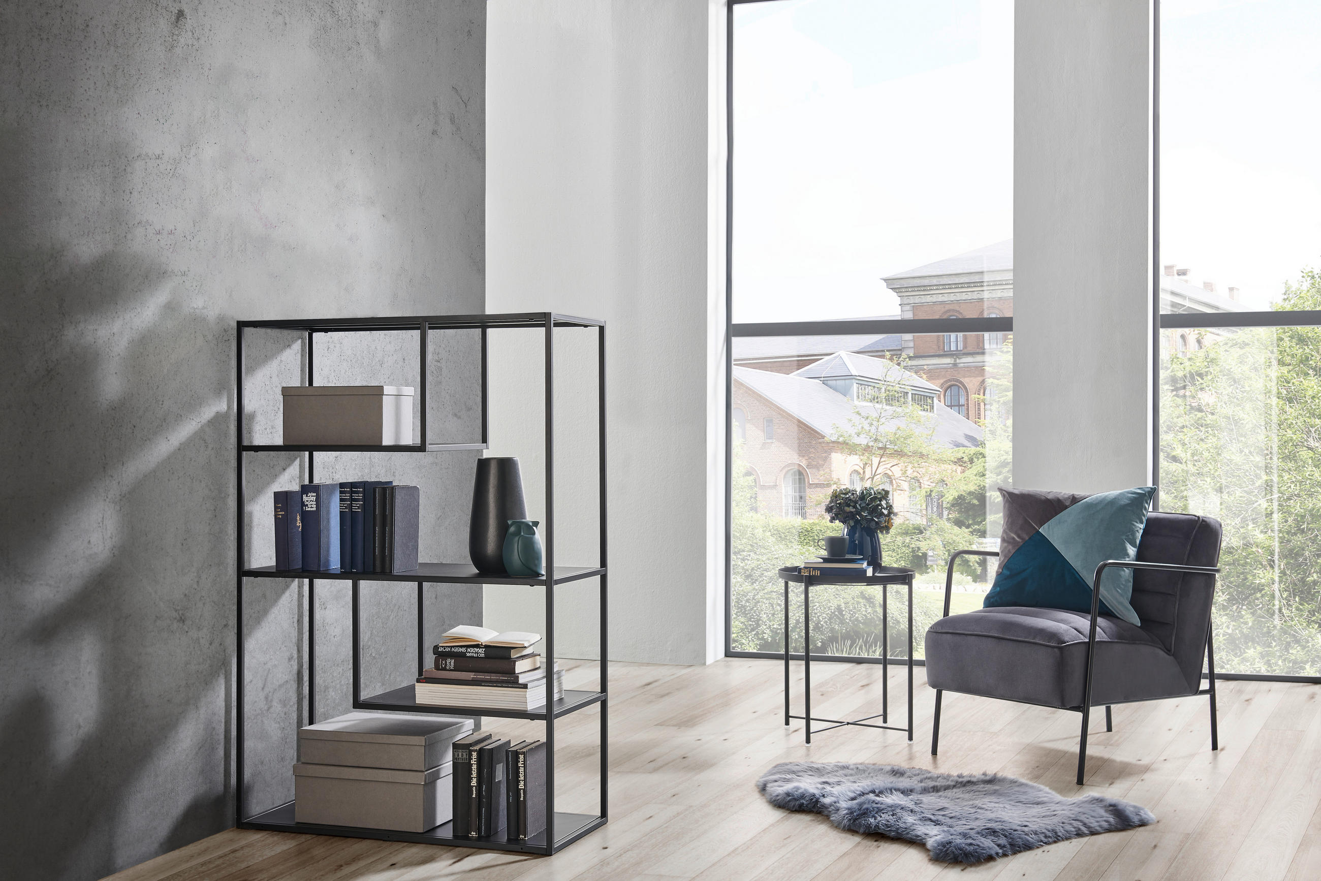 REGAL Schwarz  - Schwarz, Trend, Metall (85/126/35cm) - home24