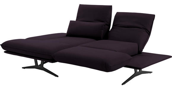 ECKSOFA in Echtleder Violett 130/210 cm - Gelb/Violett, Design, Leder/Metall (130/210cm) - Dieter Knoll