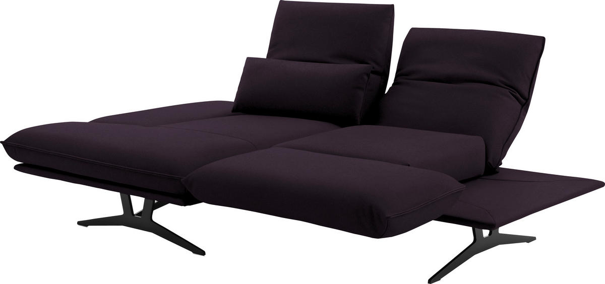 ECKSOFA  in Echtleder Violett  130/210 cm  - Gelb/Violett, Design, Leder/Metall (130/210cm) - Dieter Knoll