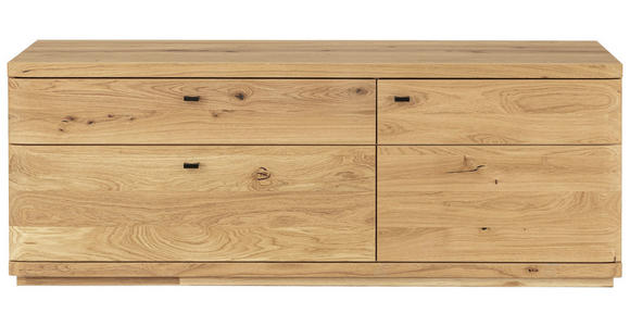 LOWBOARD  in 165/62/48 cm  - Eichefarben/Schwarz, Natur, Holz/Metall (165/62/48cm) - Linea Natura