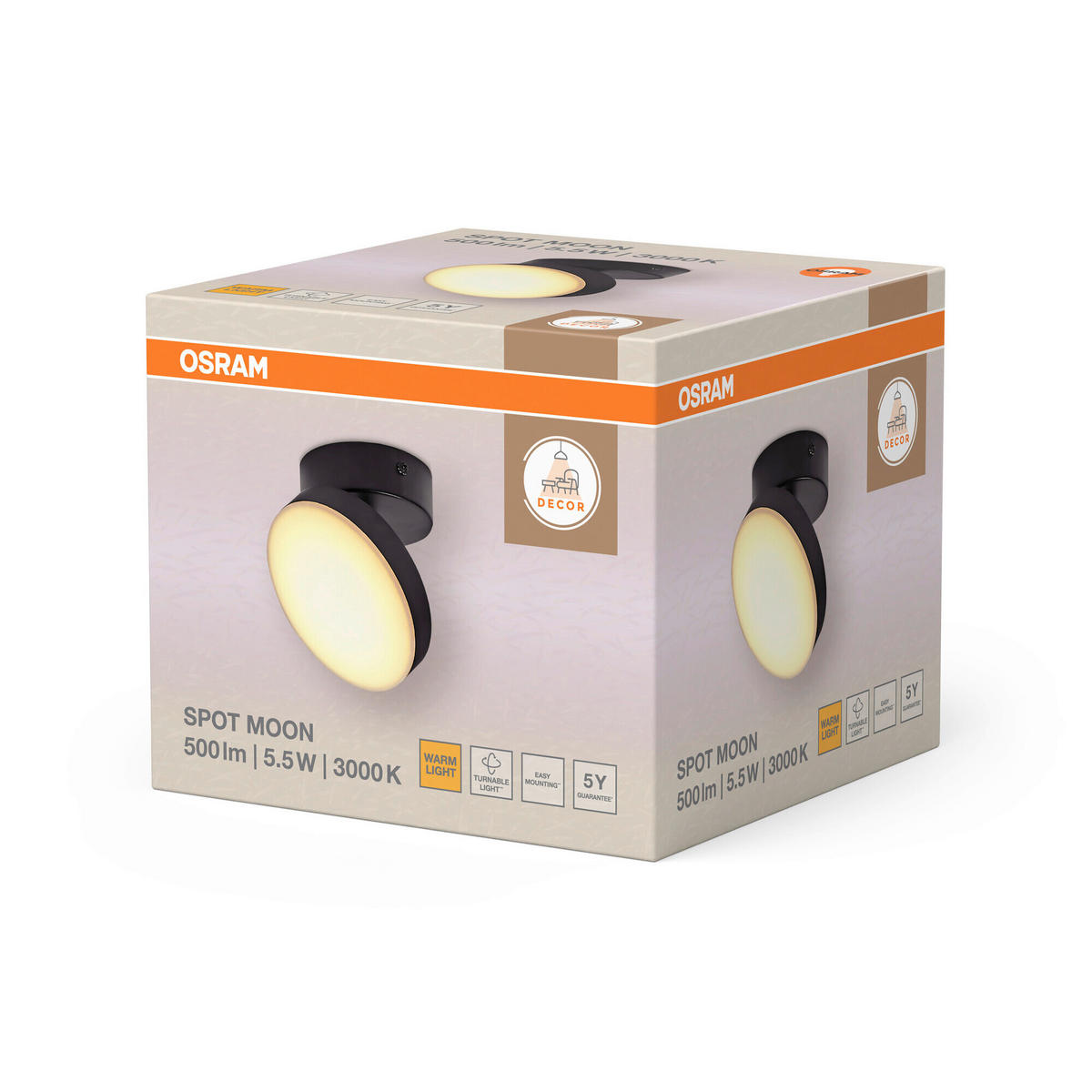 LED-STRAHLER 12/12/9.4 cm   - Schwarz, Basics, Kunststoff/Metall (12/12/9.4cm) - Osram