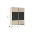 SCHWEBETÜRENSCHRANK 181/223/68 cm 2-türig Graphitfarben, Champagner  - Champagner/Alufarben, KONVENTIONELL, Holzwerkstoff/Metall (181/223/68cm) - Novel