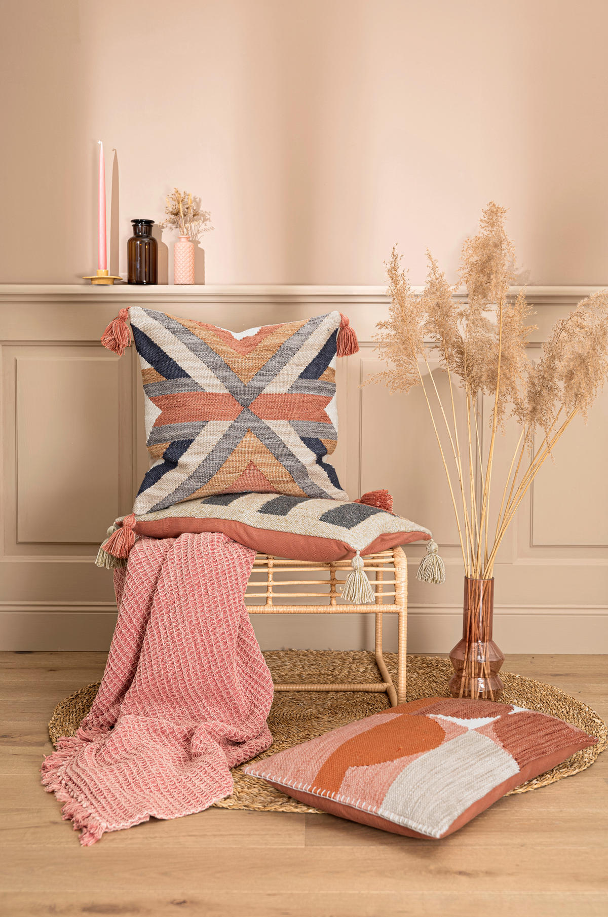 KISSENHÜLLE 40/60 cm  - Terracotta/Naturfarben, Basics, Textil (40/60cm)