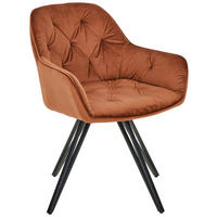 ARMLEHNSTUHL  in Eisen Samt  - Schwarz/Braun, LIFESTYLE, Holz/Textil (61/82/62cm) - Livetastic