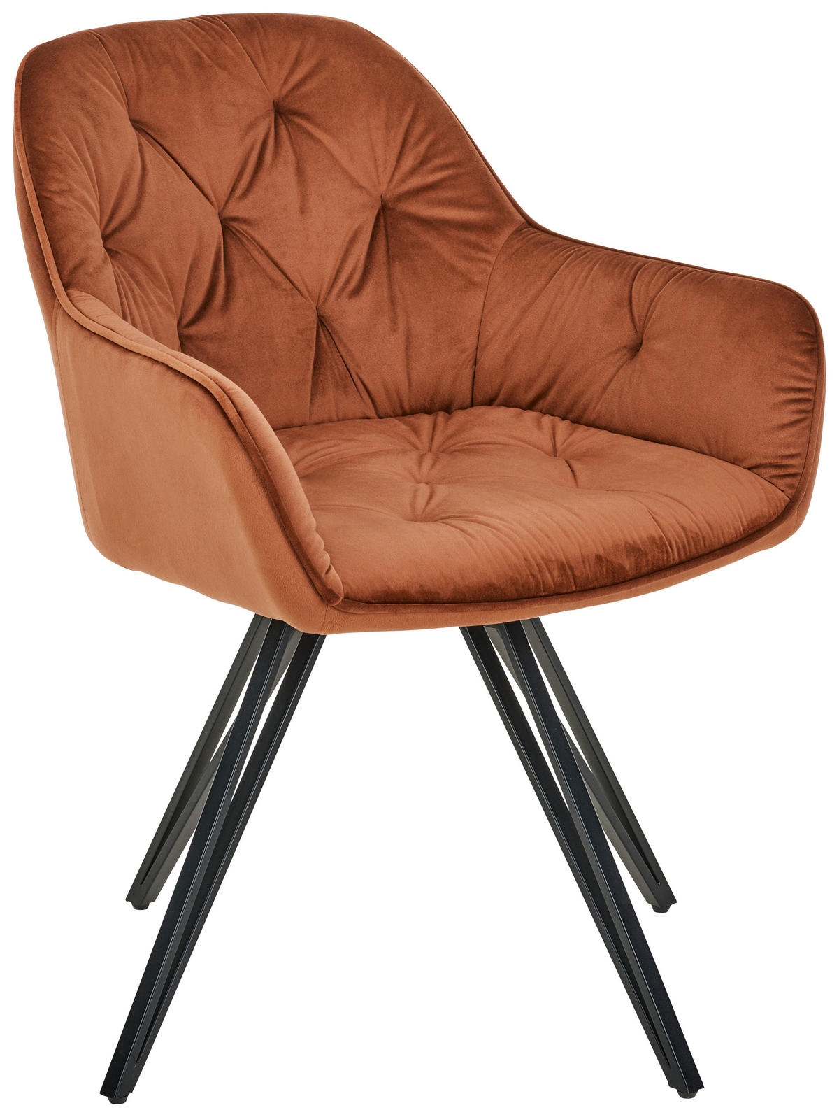 ARMLEHNSTUHL  in Eisen Samt  - Schwarz/Braun, LIFESTYLE, Holz/Textil (61/82/62cm) - Livetastic