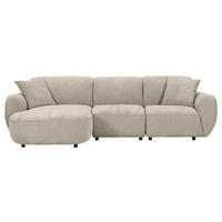 ECKSOFA Beige Flachgewebe Zierkissen, Rücken echt  - Beige/Schwarz, KONVENTIONELL, Kunststoff/Textil (155/285cm) - Milino