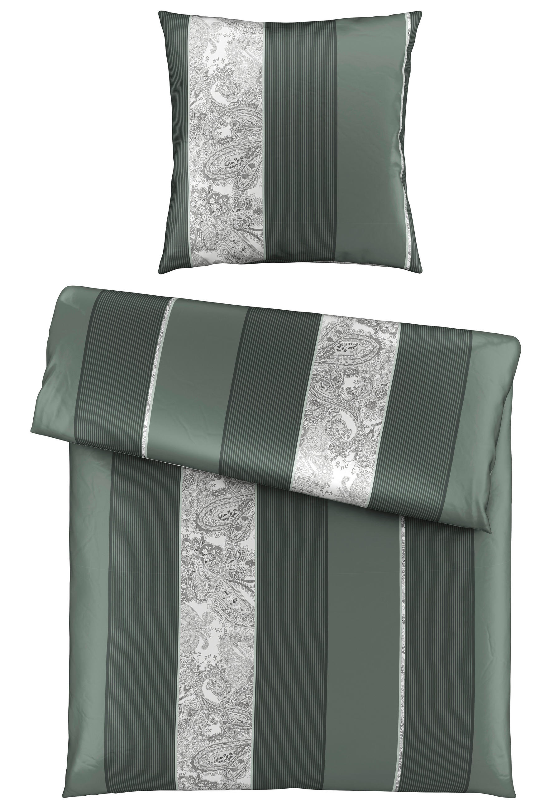 BETTWÄSCHESET Satin 160/210 cm  65 cm/100 cm  - Grün, Design, Textil (160/210cm) - Dieter Knoll