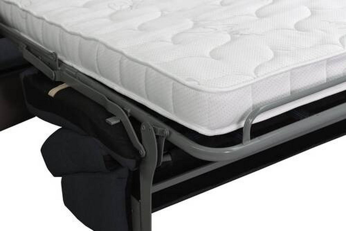 CANAPEA EXTENSIBILĂ textil, piele negru  - negru, Konventionell, metal/textil (190/87/100cm) - Celina Home