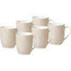 KAFFEEBECHERSET VARIO 6-teilig  - Taupe/Weiß, Basics, Keramik (11/10/8cm) - Van Well