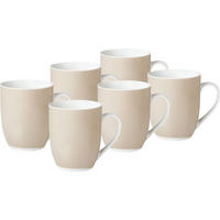KAFFEEBECHERSET VARIO 6-teilig  - Taupe/Weiß, Basics, Keramik (11/10/8cm) - Van Well