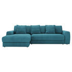 ECKSOFA in Cord Petrol  182/302 cm  - Petrol/Schwarz, MODERN, Kunststoff/Textil (182/302cm) - Carryhome