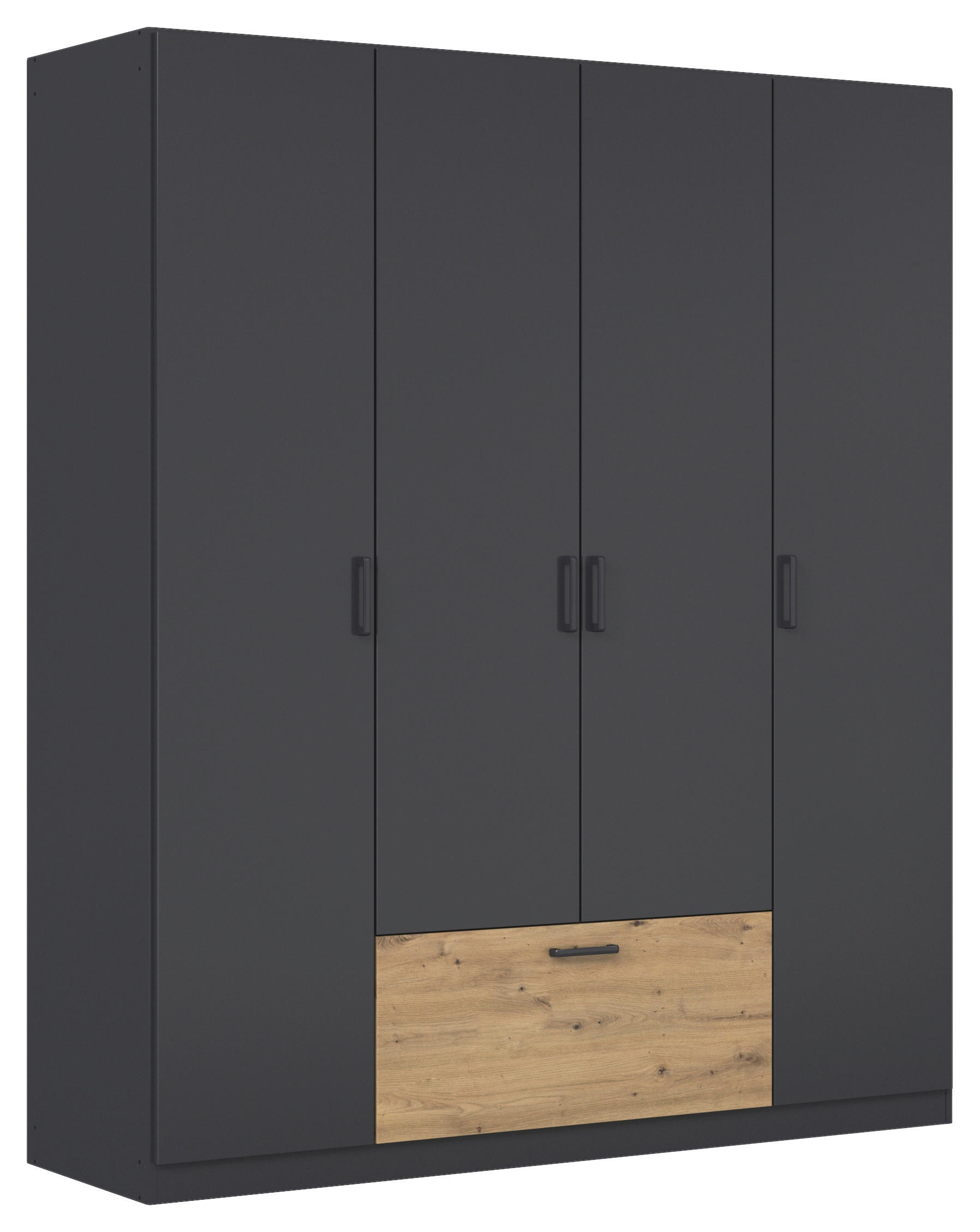KLEIDERSCHRANK Grau, Eiche Artisan  - Eiche Artisan/Grau, Basics, Holzwerkstoff/Metall (181/210/54cm) - Boxxx