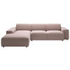 ECKSOFA 9125 Rosa Cord  - Schwarz/Rosa, Design, Kunststoff/Textil (189/300cm) - Pure Home Lifestyle