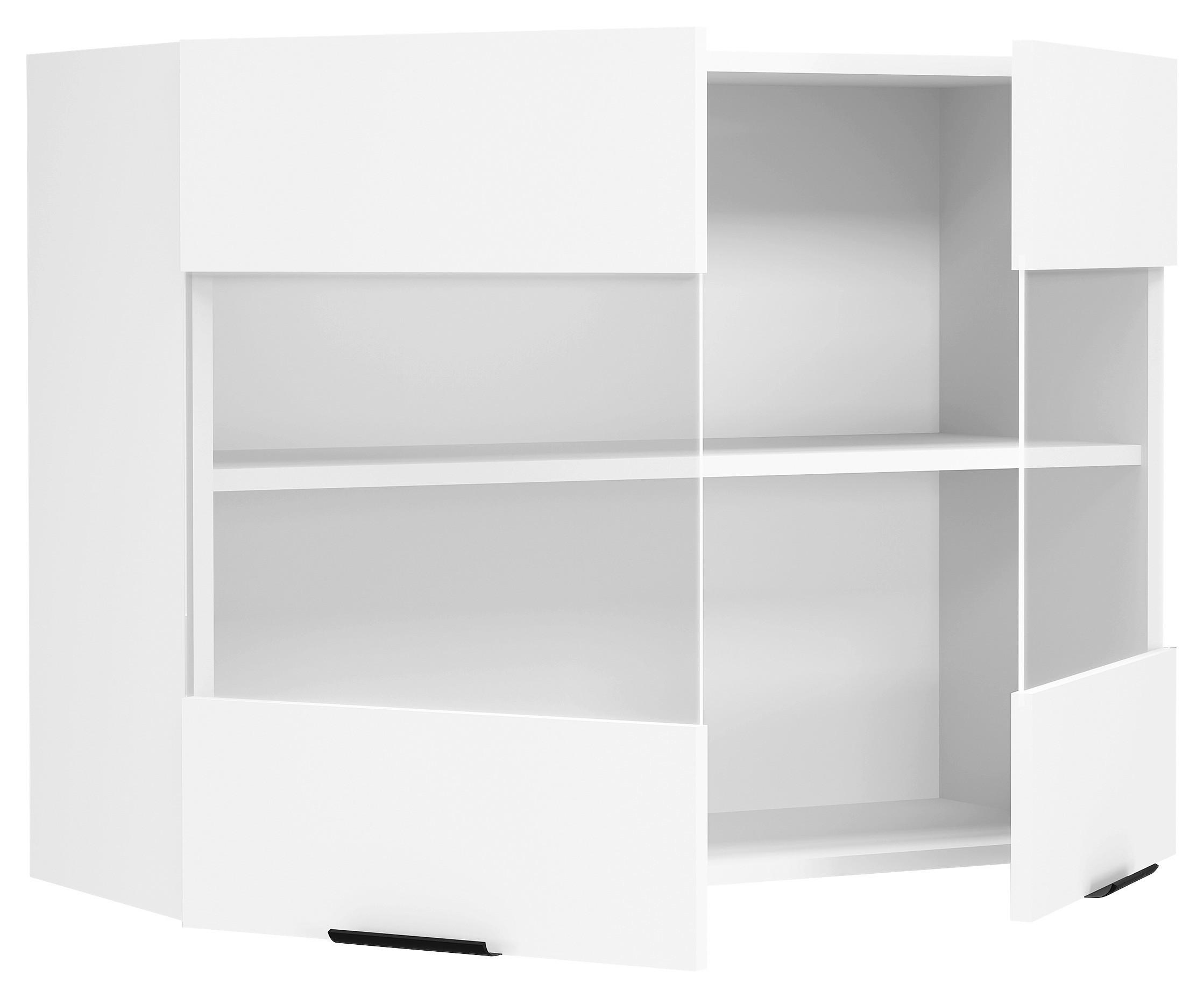 KÜCHENOBERSCHRANK 80/60/31 cm in Weiss - Weiss/Schwarz, Trend, Glas/Holzwerkstoff (80/60/31cm) - MID.YOU