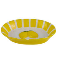 SERVIERTABLETT Keramik  - Gelb/Weiß, Basics, Keramik (21/14,5/4,5cm)