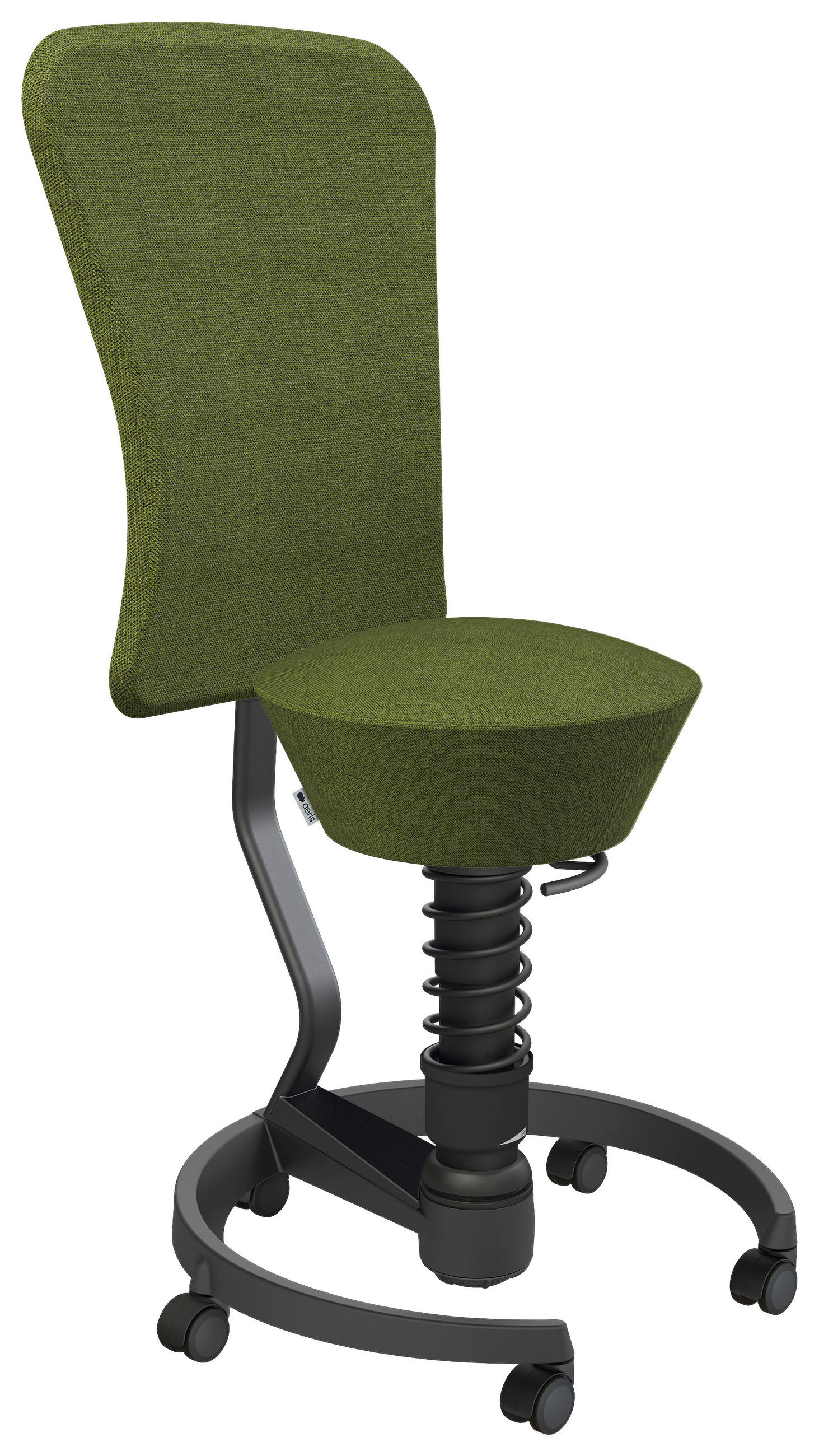 BÜROHOCKER Wollmischung mel. Grün, Schwarz  - Schwarz/Grün, Basics, Kunststoff/Textil (55/105,115/55cm) - Aeris