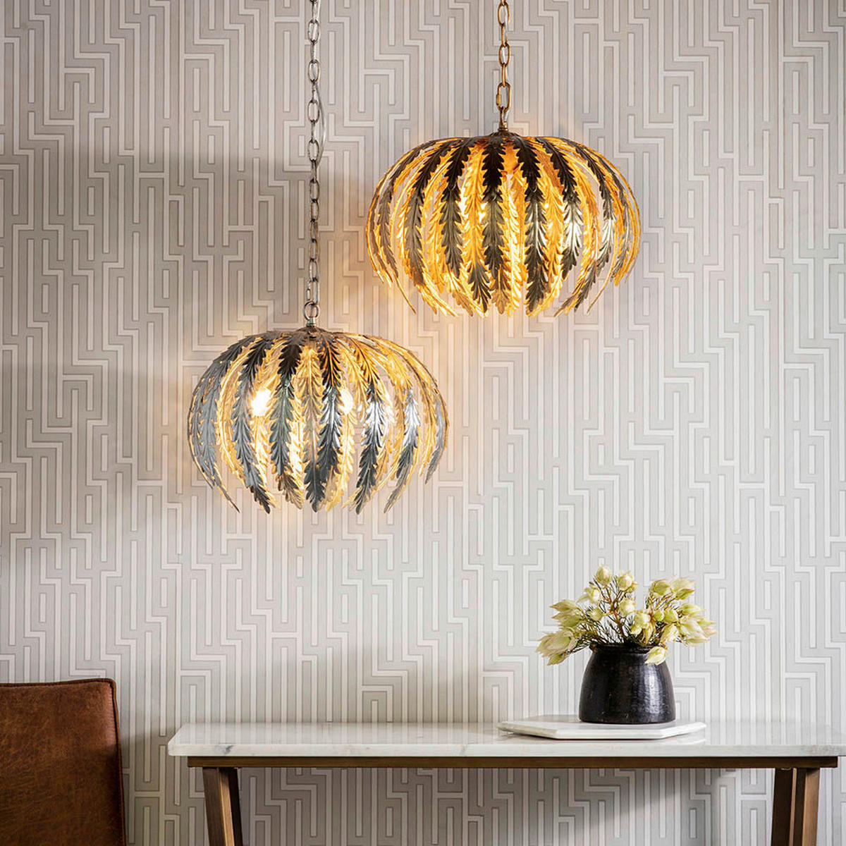 PENDELLEUCHTE 45/140.5 cm  - Goldfarben, Design, Metall (45/140.5cm) - ENDON