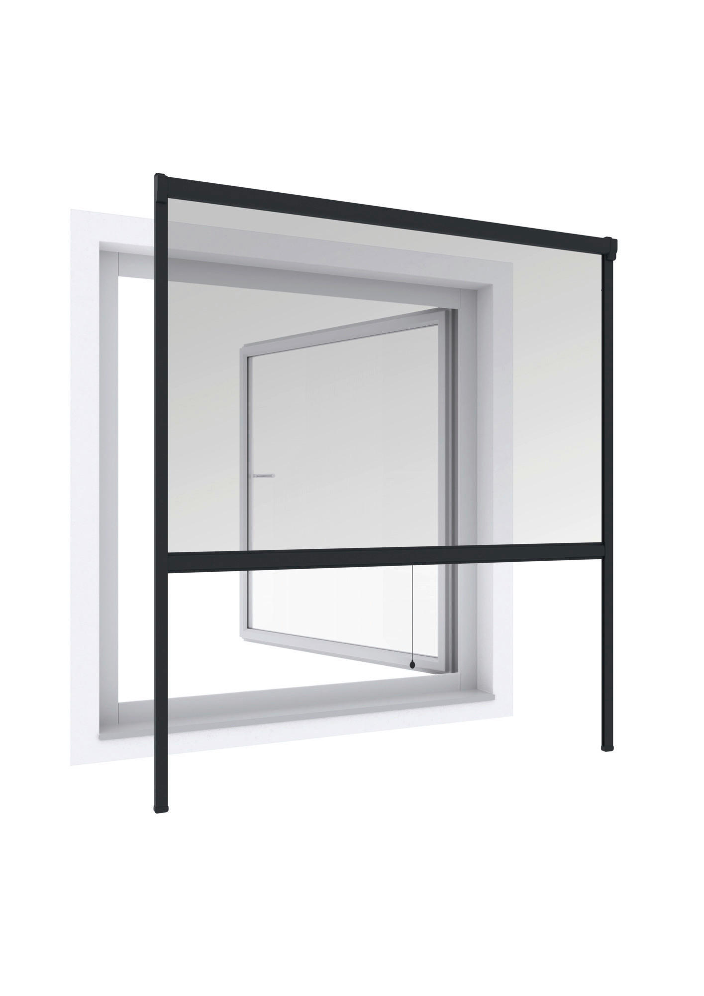 Fliegengitter Rollo 100x160 Cm Anthrazit Ohne Bohren