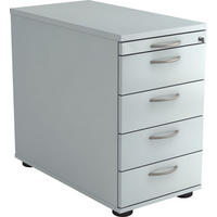 ANSTELLCONTAINER Grau  - Alufarben/Schwarz, KONVENTIONELL, Holzwerkstoff/Kunststoff (42,8/72-76/80cm) - Venda