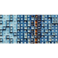 ALUMINIUMBILD 98/48 cm  - Blau, Design, Kunststoff/Metall (98/48cm)
