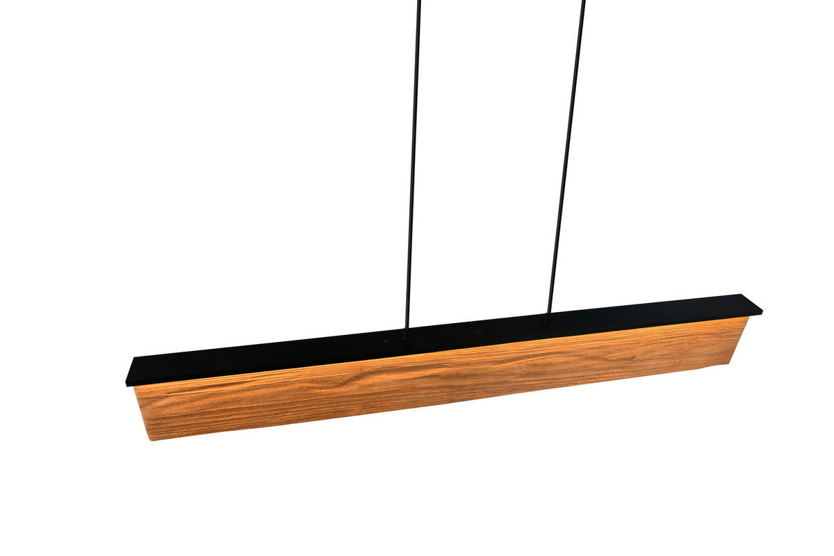LED-PENDELLEUCHTE KALEA   - Schwarz/Naturfarben, Natur, Holz/Metall (110/150/8,5cm) - Trio Leuchten