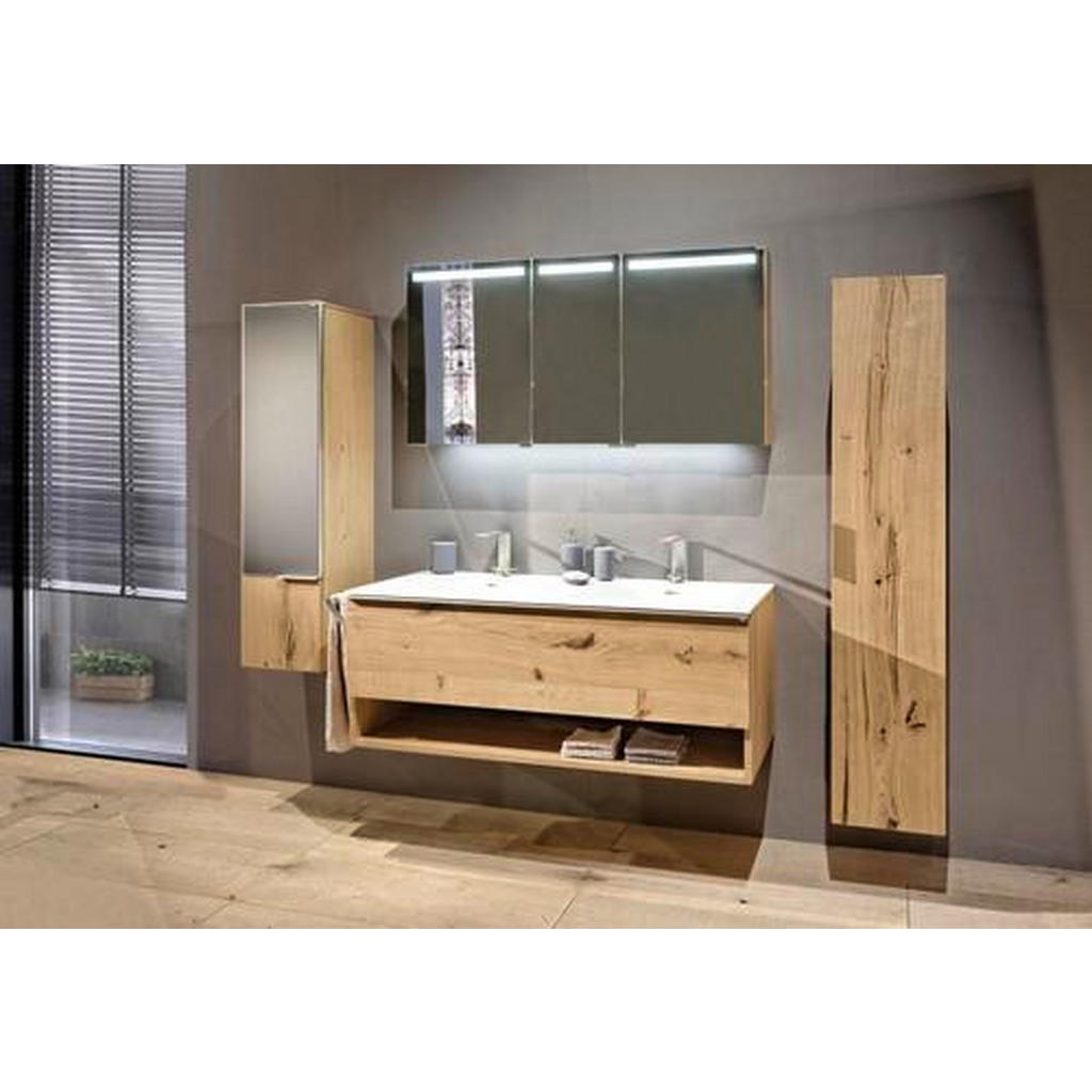 Thumbnail - Voglauer Badezimmer, Eiche, Holz, Glas, Stein, Eiche, furniert, mehrschichtige Massivholzplatte (Tischlerplatte), 1 Schu...