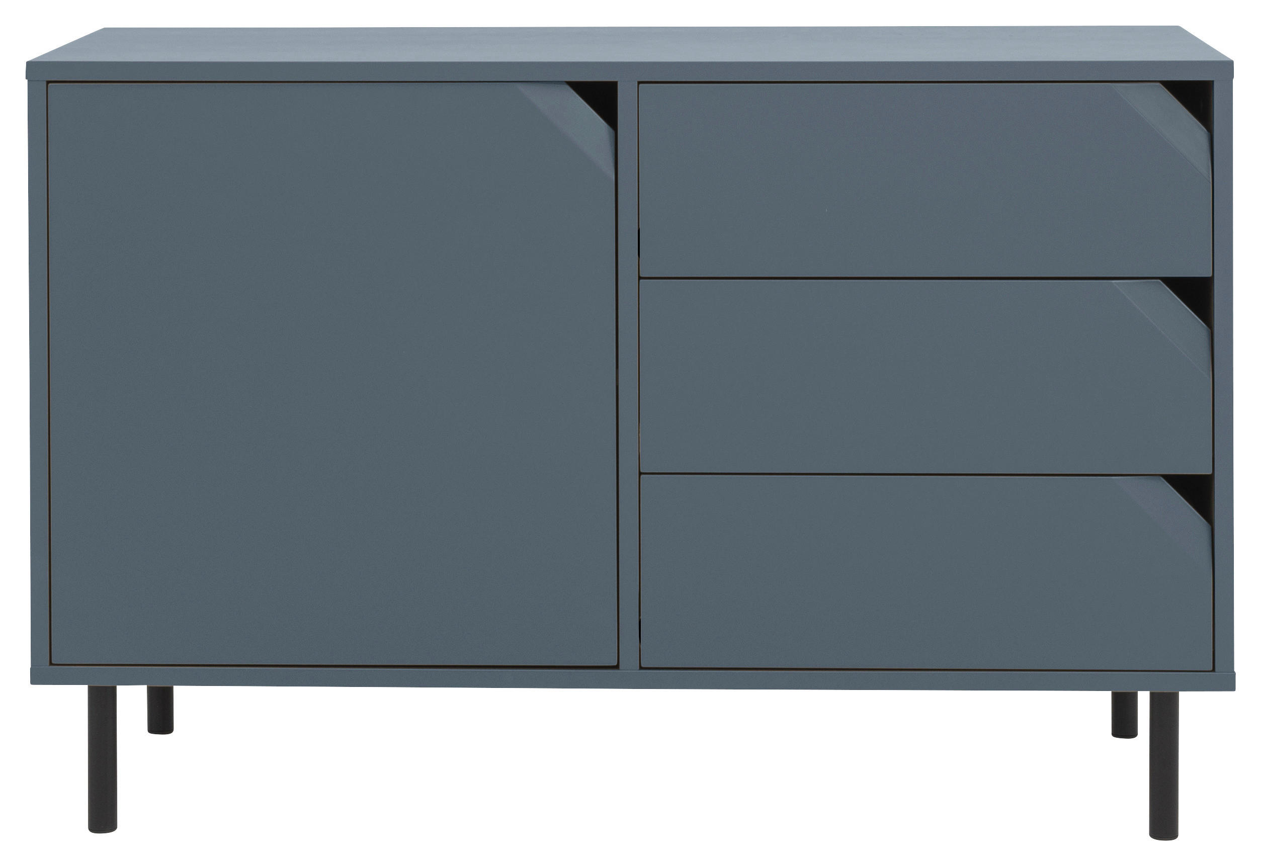 SIDEBOARD 118/77/43 cm  in Dunkelblau  - Schwarz/Dunkelblau, Design, Holzwerkstoff/Metall (118/77/43cm)