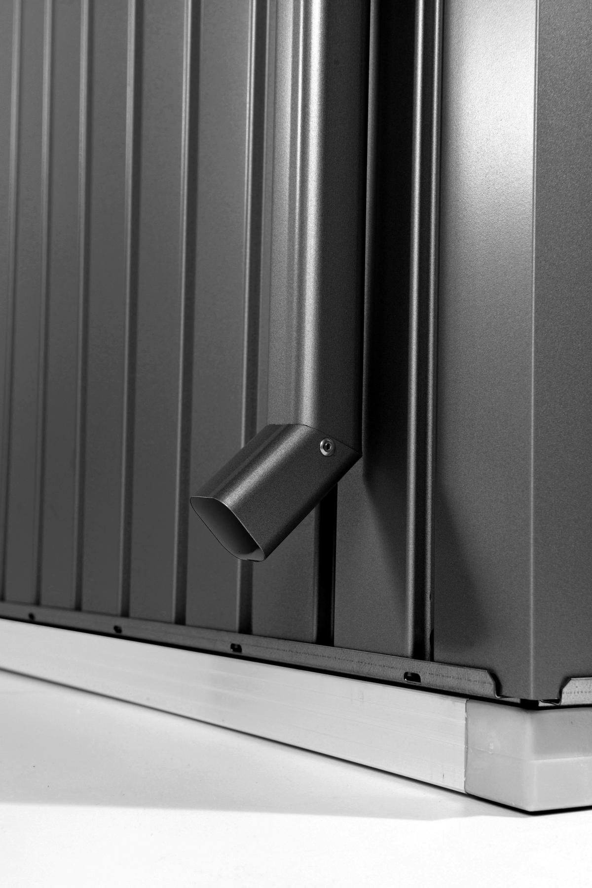 REGENFALLROHR-SET - Grau, Basics, Metall (4/182/4cm) - Biohort