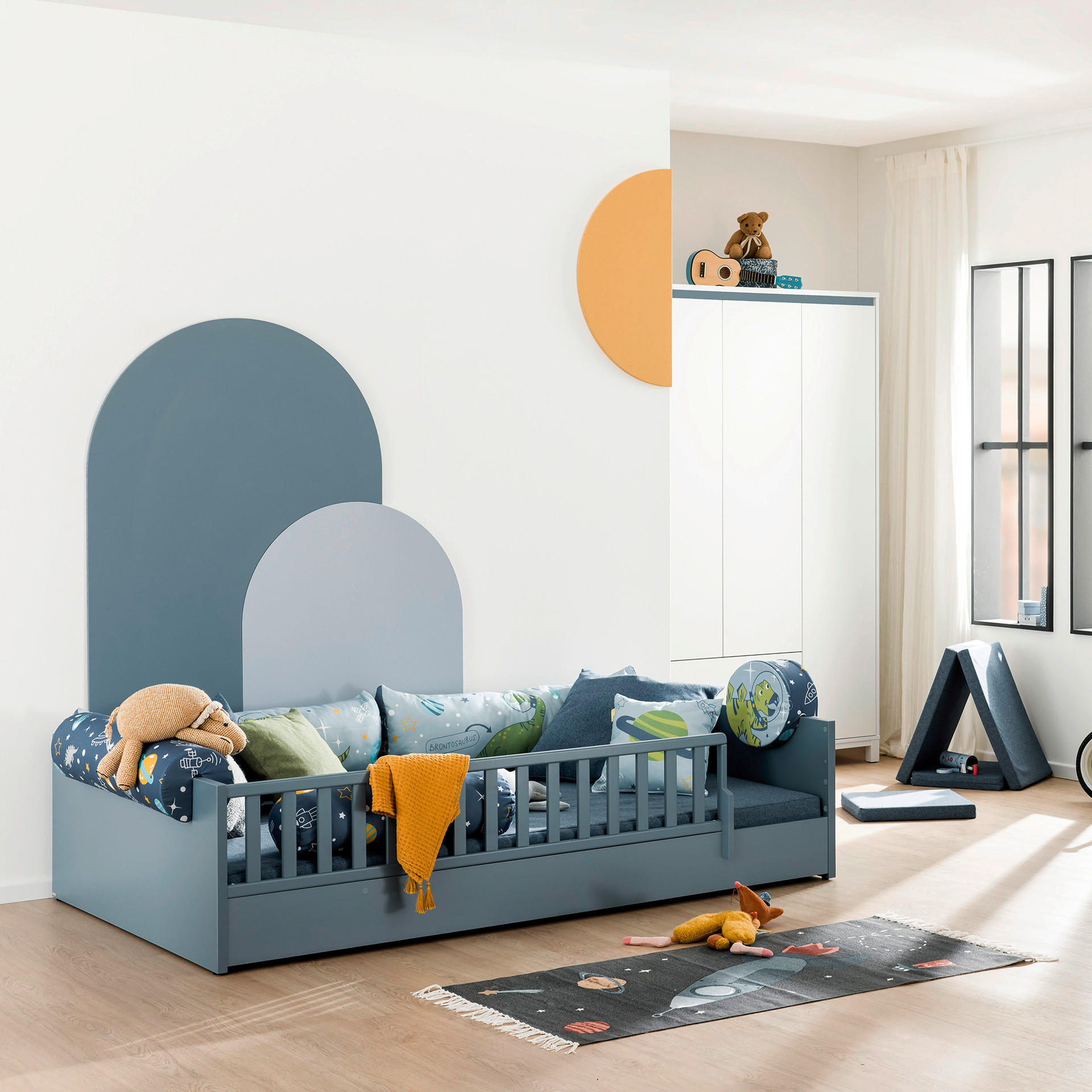 BODENBETT Little Flo Blau  - Blau/Schwarz, Basics (90/200cm) - Paidi