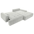 Ecksofa mit Funktion Creme Flachgewebe Zierkissen, Rückenkissen, Bettkasten, Schlaffunktion, Rücken echt, Liegefläche im Originalstoff  - Creme/Schwarz, KONVENTIONELL, Kunststoff/Textil (277/190cm) - Carryhome
